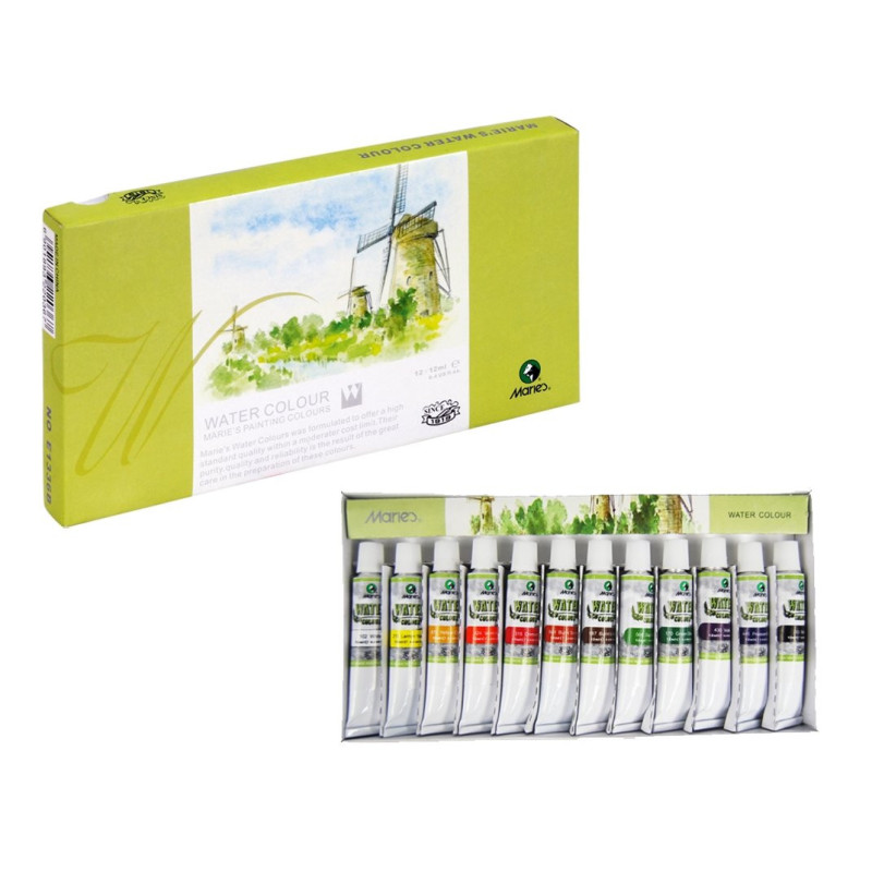 FARBY AKWARELOWE 12KOLORÓW 10ML