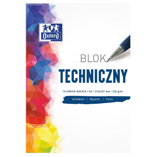 Blok techniczny A4 10k/250g biały Oxford