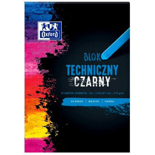 Blok techniczny Oxford A4 czarny 10k 210g