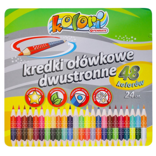 Kredki Premium Kolori dwustronne 24/48 kolory