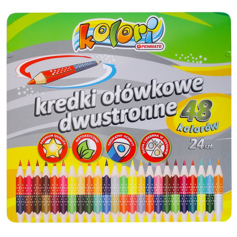 Kredki Premium Kolori dwustronne 24/48 kolory