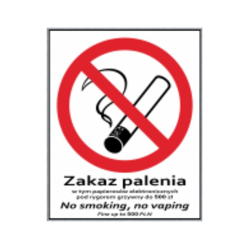 ZAKAZ PALENIA, NO SMOKING LD-90 20x25CM