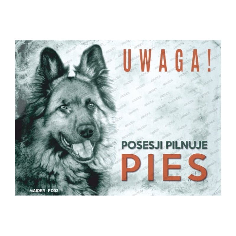 UWAGA! ZŁY PIES PD-03 15x20CM