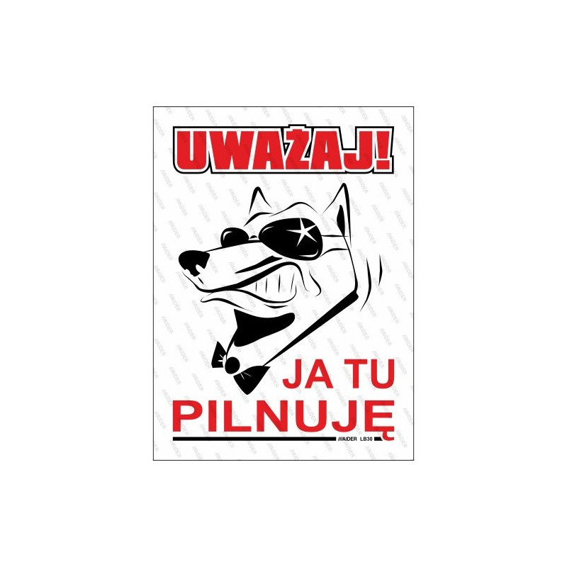 Tabliczka UWAGA ZŁY PIES LB30 14x19CM