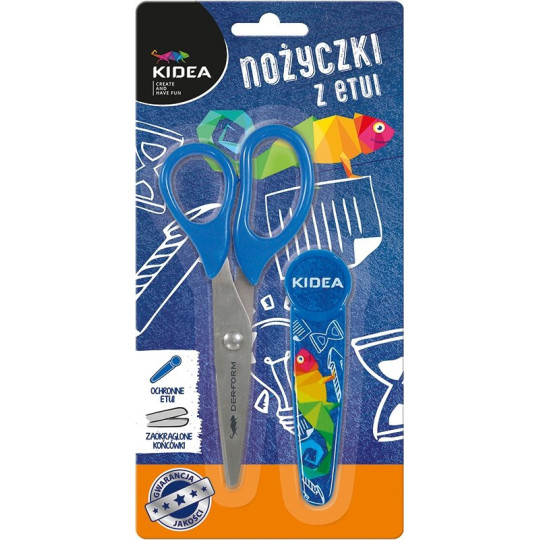 Nożyczki z etui KIDEA blister