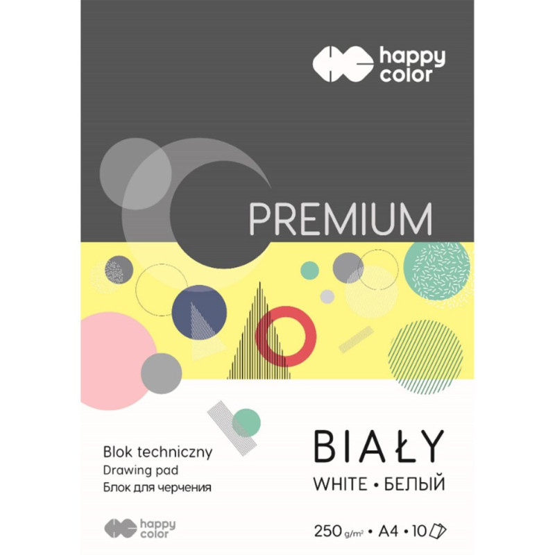 Blok techniczny A4 biały 250g 10k Happy Color