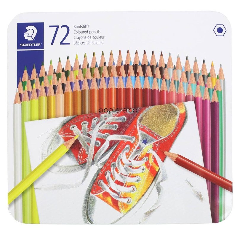 Kredki ołówkowe 72 kolorów Staedtler w metalowym opakowaniu