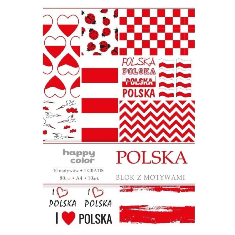 Blok A4/10 z motywami Polska HAPPY COLOR