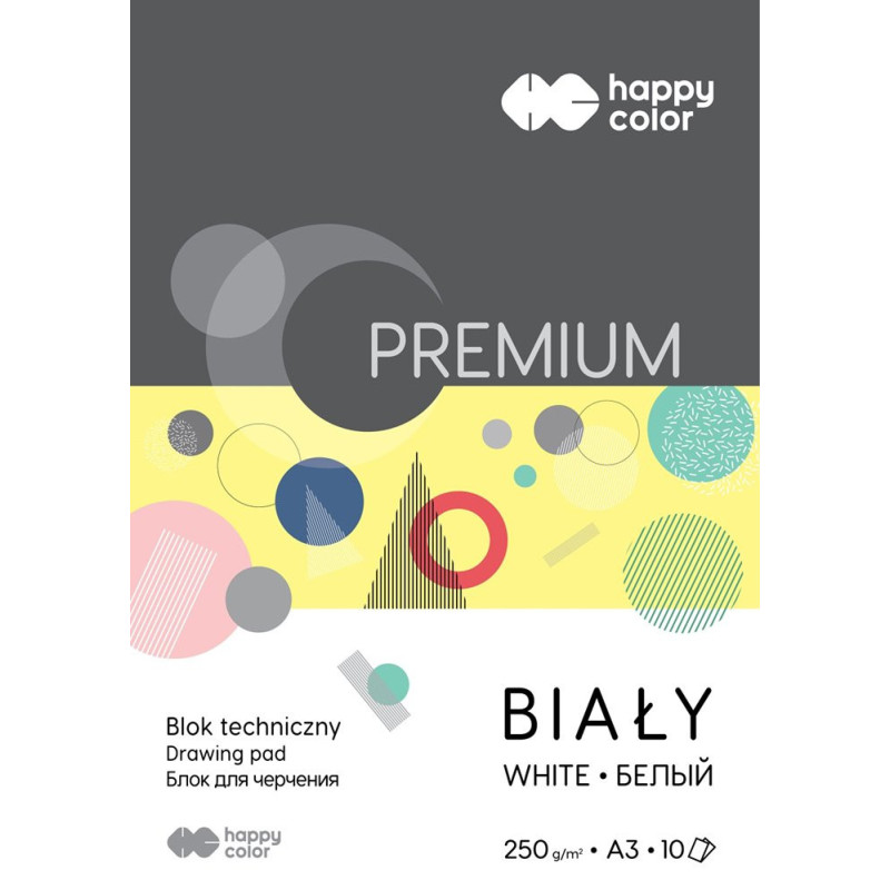 Blok techniczny premium A3 biały Happy Color