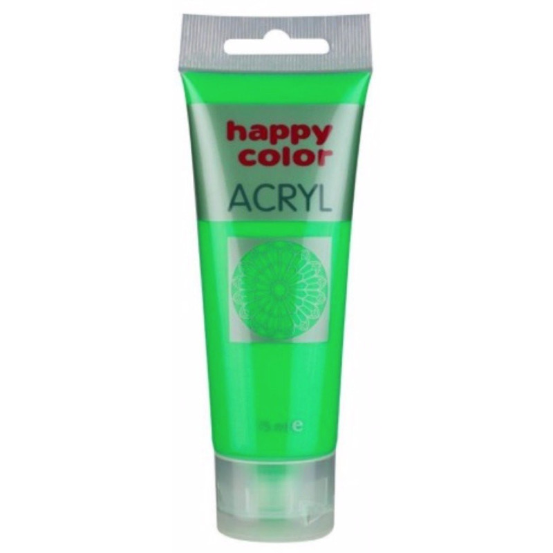 Farba akrylowa fluo, zielony, 75 ml Happy Color