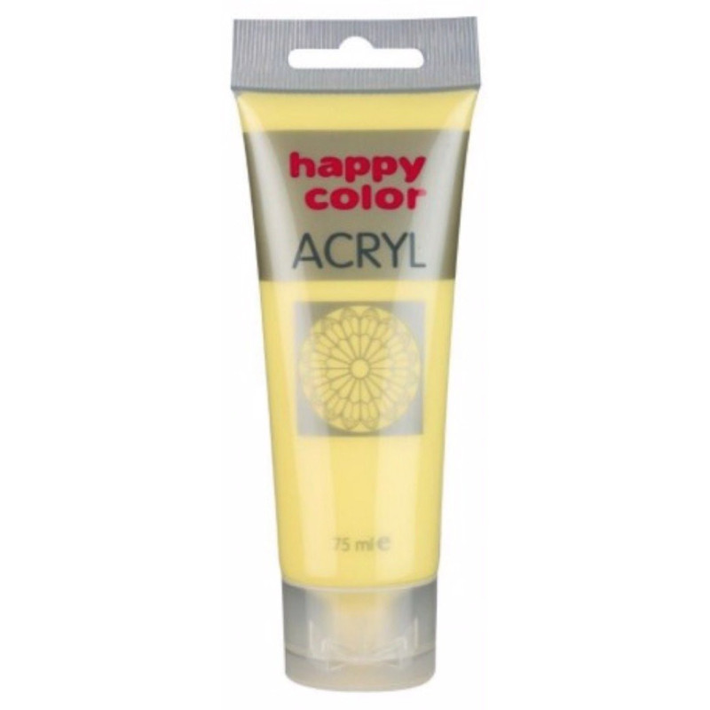 Farba akrylowa pastel, żółty pastel, 75 ml Happy Color