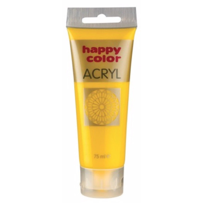 Farba akrylowa, żółty, 75 ml Happy Color