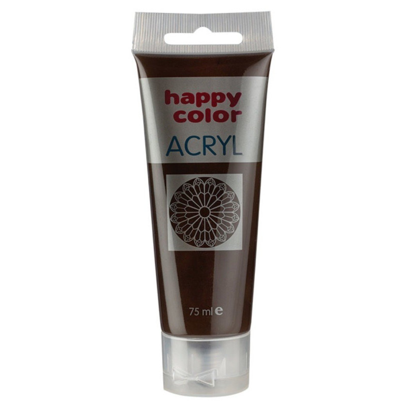 Farba akrylowa, ciemnobrązowa, 75 ml Happy Color
