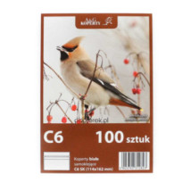 Koperty listowe białe C6 SK zwykłe 100 szt.