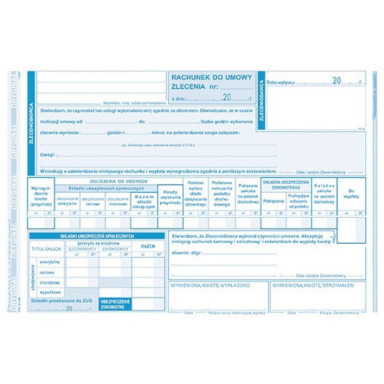 Rachunek do umowy zlecenia A5 511-3R