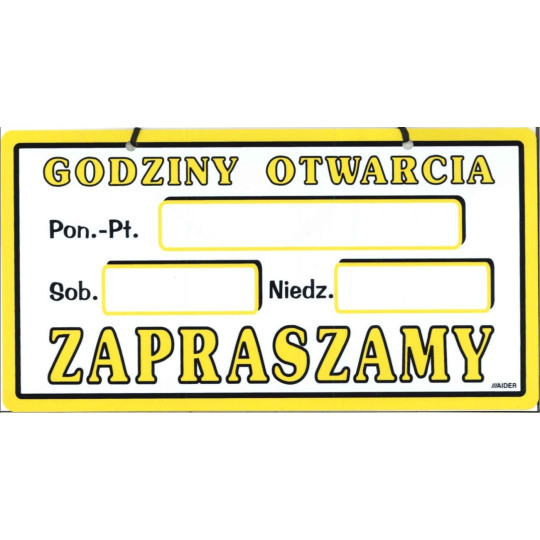 GODZINY OTWARCIA 15x30 PLEXA LD-08