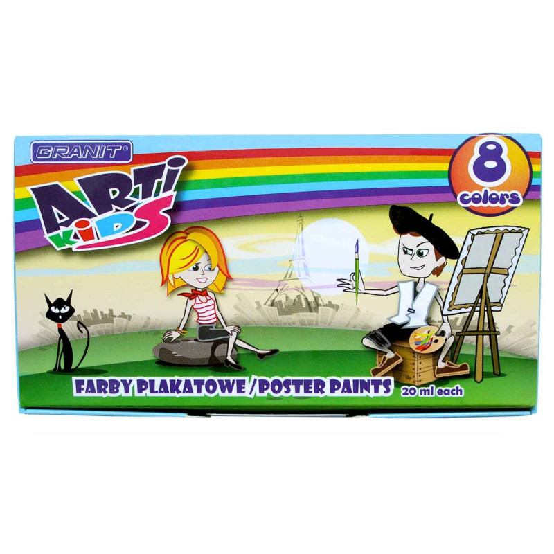 Farby plakatowe Granit Arti-Kids 8 kolorów 20 ml