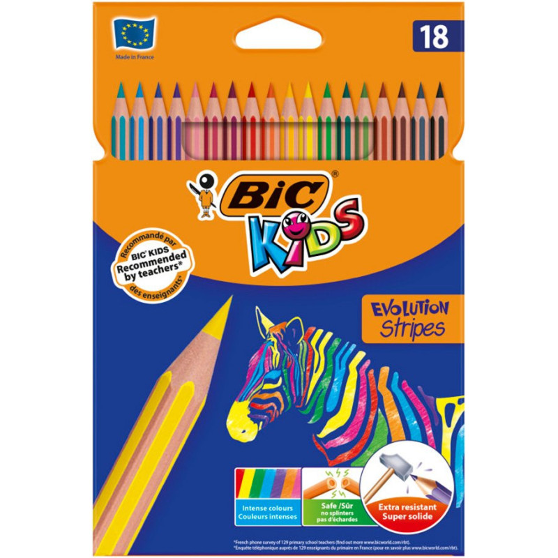 Kredki BIC Eco Evolution Stripes 18 kolorów