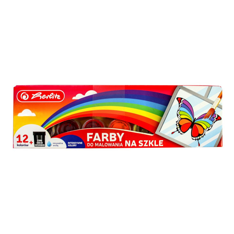 Farby do malowania na szkle Herlitz 12 kolorów 20ml