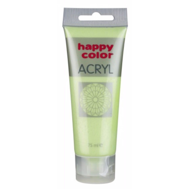 Farba akrylowa metaliczna, limonka, 75ml Happy Color