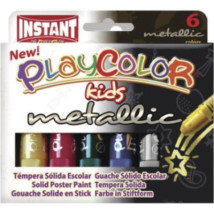 Farby tempera w sztyfcie Playcolor Metallic 6 kolorów