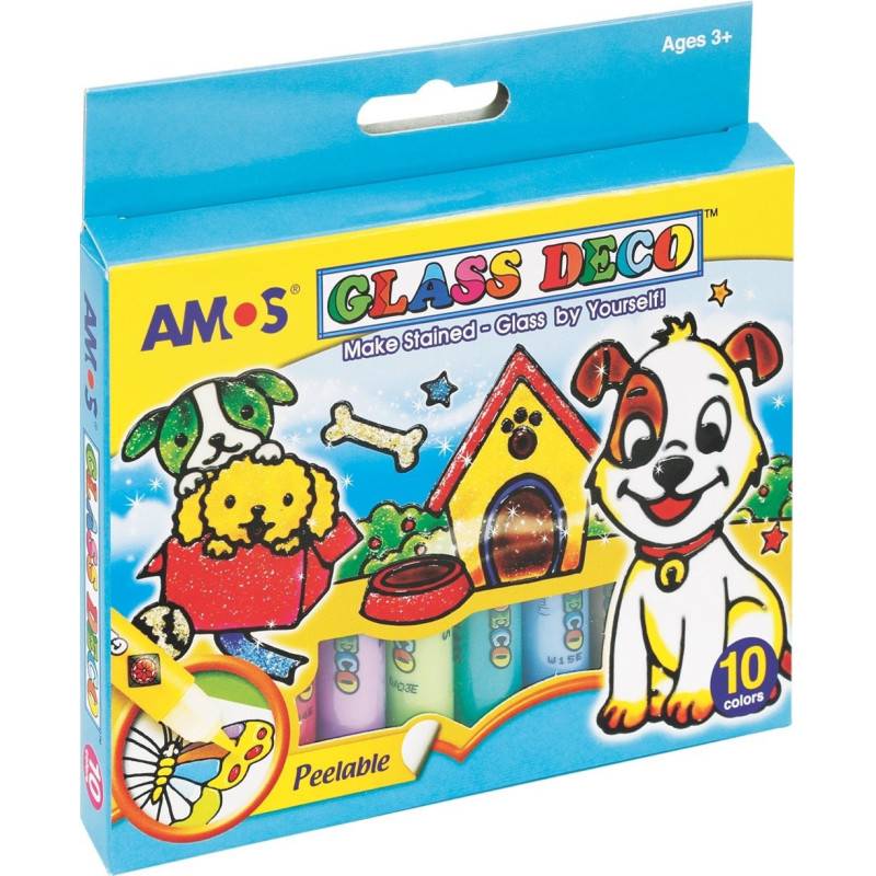 Farby witrażowe AMOS 10,5ml x 10 kolorów
