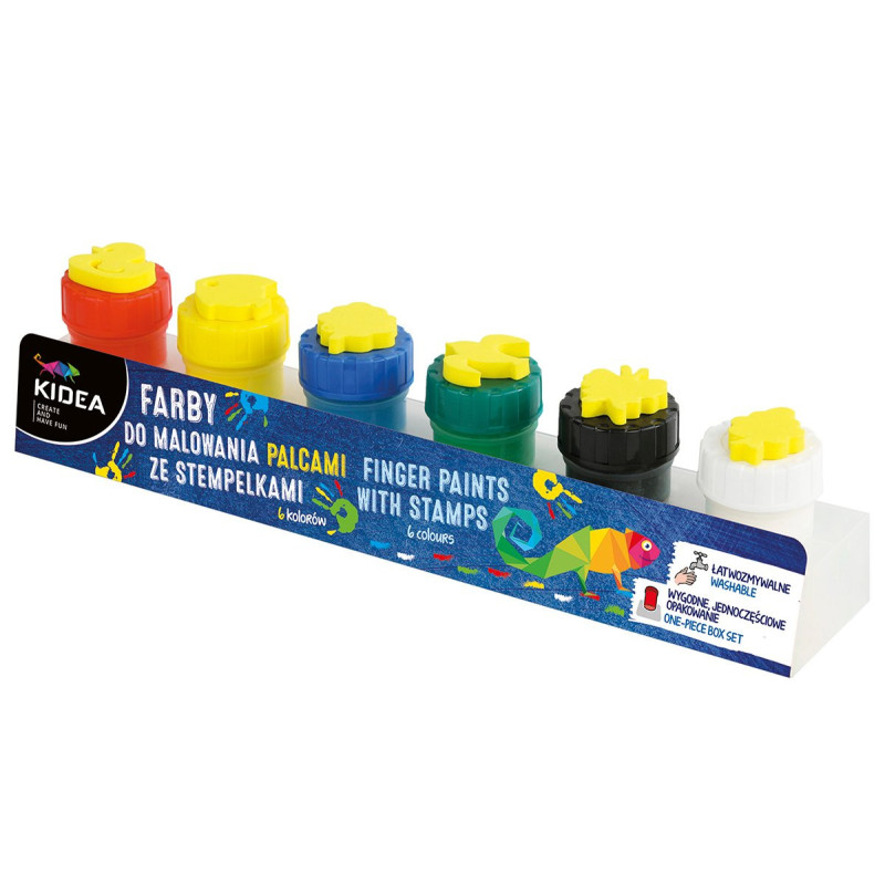 Farby do malowania palcami 6 sztuk Kidea