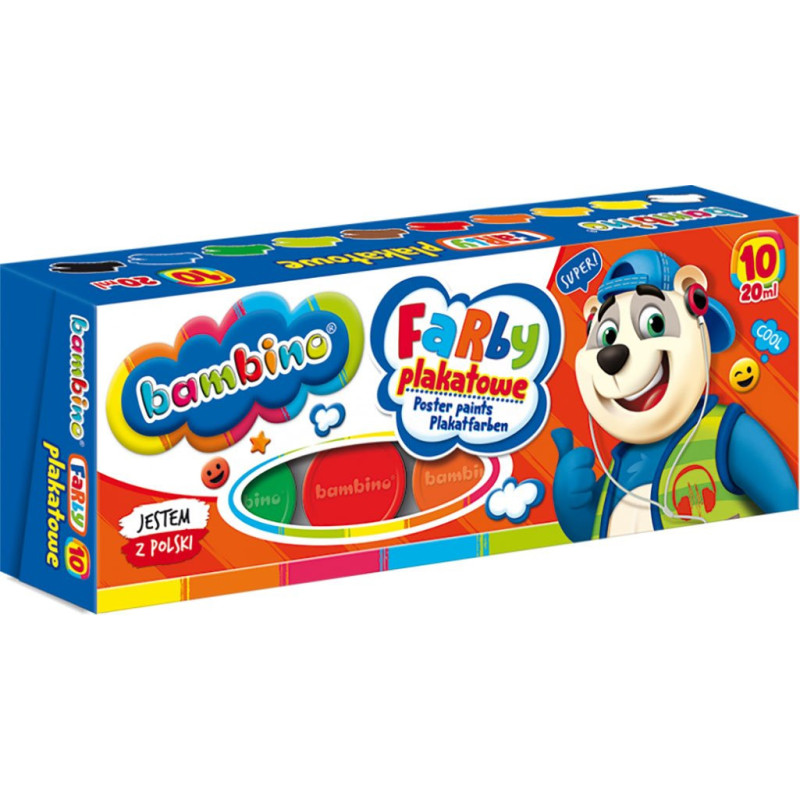 Farby plakatowe Bambino 10 kolorów 20ml