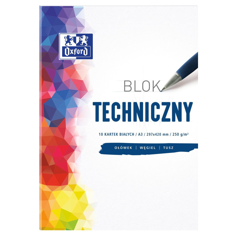 Blok techniczny A3 biały 250g Oxford