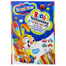 Blok techniczny kolorowy A4 Bambino 10k 170g