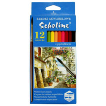 KREDKI AKWARELOWE 12 KOL +PĘDZELEK