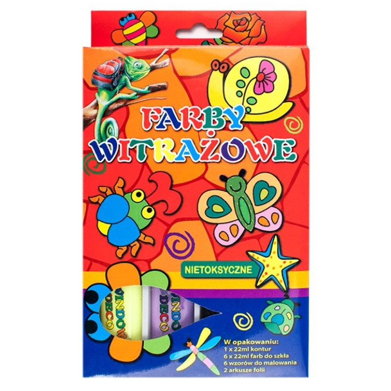 FARBY WITRAŻOWE DO SZKŁA 5+2 szt 22ml