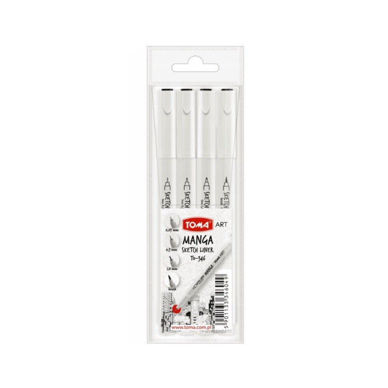 Cienkopisy Manga Sketch Liner Toma 4 sztuki