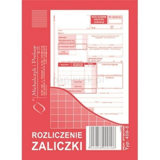 ROZLICZENIE ZALICZKI M&P 409-5