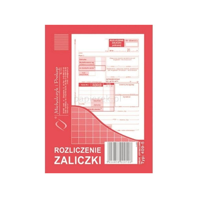 ROZLICZENIE ZALICZKI M&P 409-5
