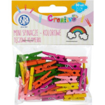 MINI Spinacze kolorowe 50 szt. Tęczowe Klamerki ASTRA