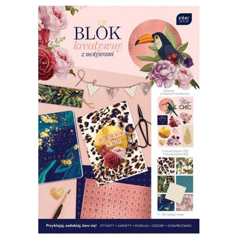 BLOK KREATYWNY A4 Z MOTYWAMI CHIC INTERDRUK