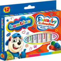 Flamastry ze stempelkami Bambino 12 kolorów