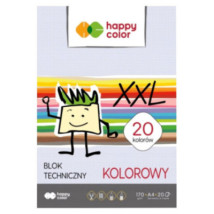 Blok Techniczny A4 20 kolorowych kartek Happy Color