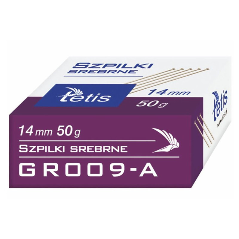 Szpilki krótkie srebrne Tetis 14 mm 50g