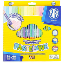 Kredki dwustronne pastelowe Astra 24/48 kolorów