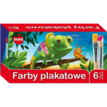 Farby plakatowe 6 kolorów Mona, posiadają intensywne i nasycone kolory