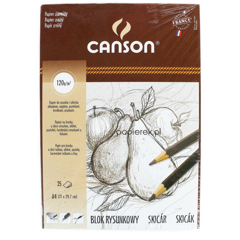Blok rysunkowy Canson Gruszka A4 120g, 25 arkuszy