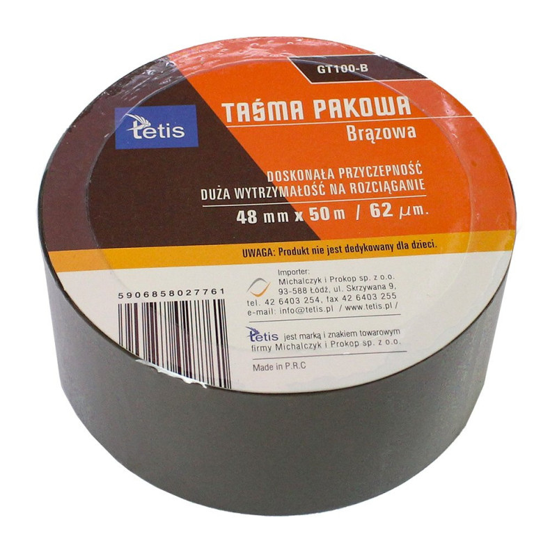 Taśma pakowa Tetis 48mm x 50m brązowa
