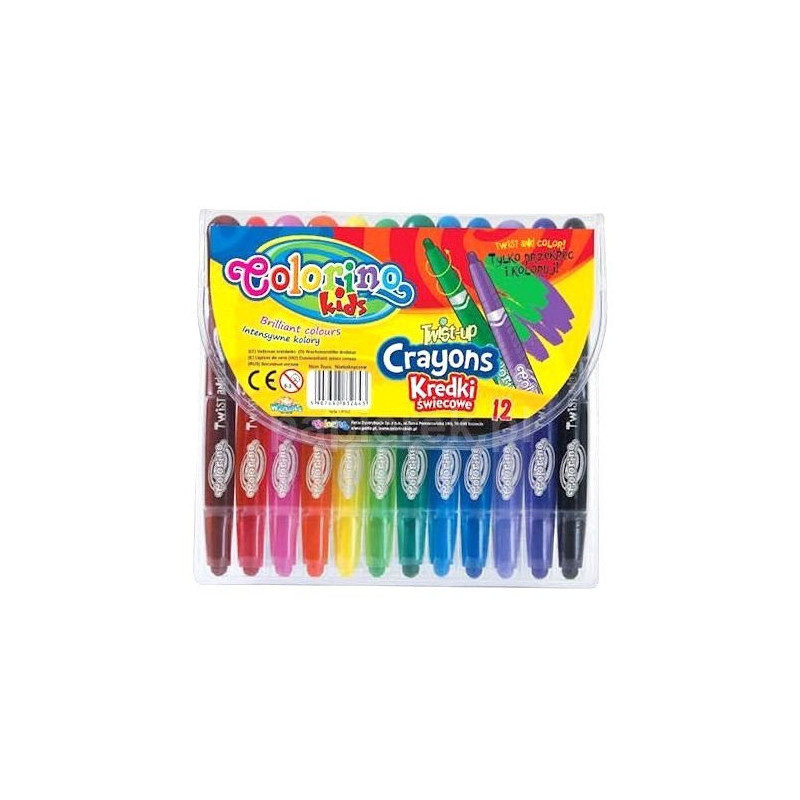 Kredki świecowe wykręcane Colorino 12 kolorów
