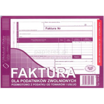 FAKTURA DLA PODATNIKÓW ZWOLNIONYCH PODMIOTOWO Z PODATKU A5