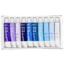 Farba akrylowa Happy Color 10 kolorów x 12 ml odcienie niebieskiego
