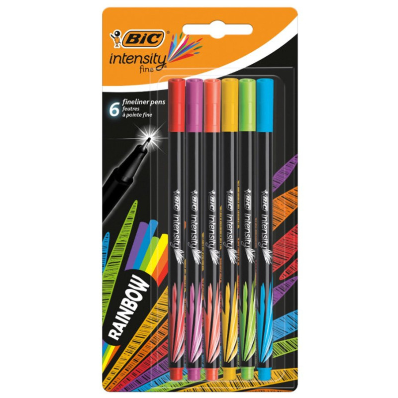 Cienkopisy BIC Intensive fine Rainbow 6 kolorów