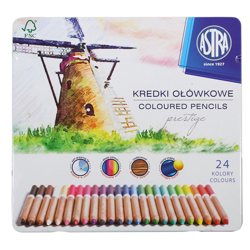Kredki ołówkowe Astra Prestige 24 kolory