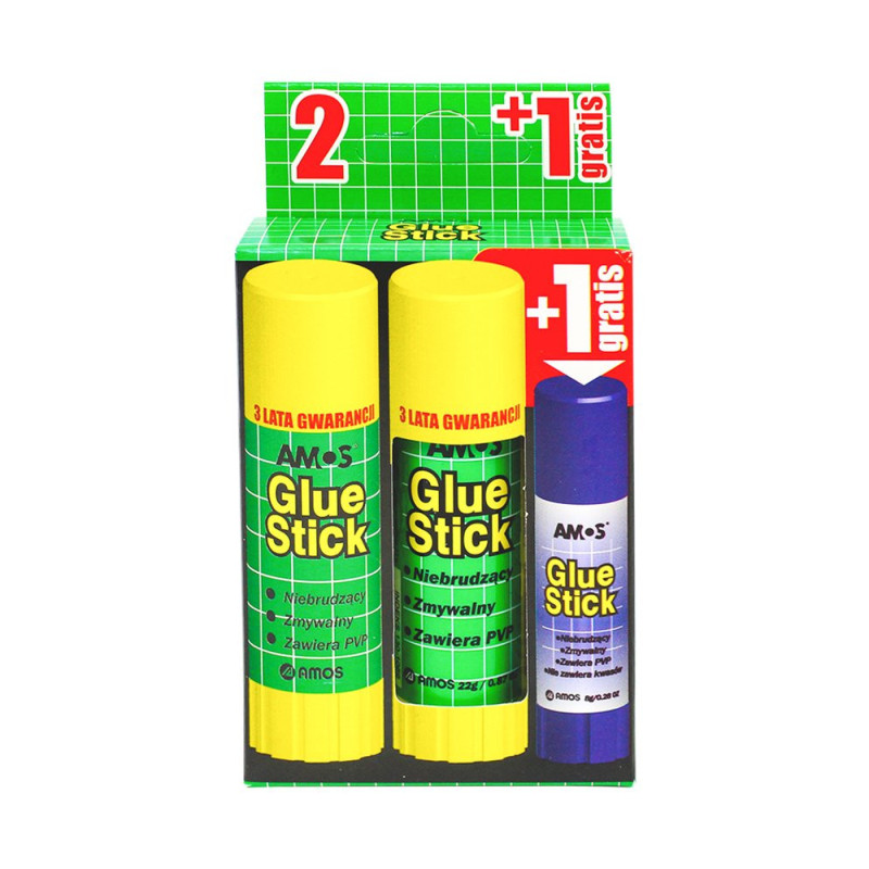 Klej w sztyfcie Amos 22g x 2 + 8g Magic gratis
